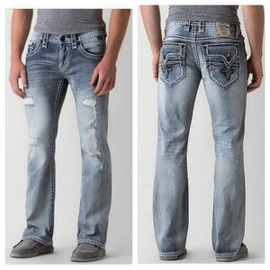 Rock Revival Pevey Slim Boot Jeans 26X32 Mens